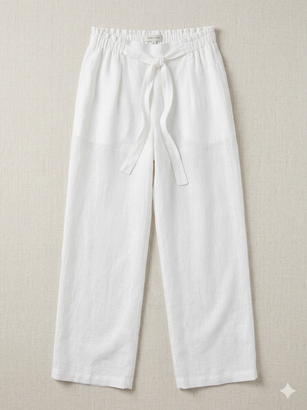 by & by White Wide-Leg Linen pants